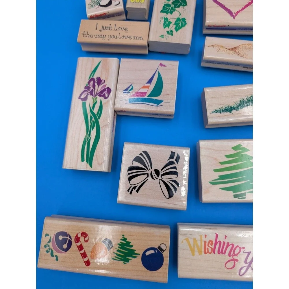 Wholesaler Reseller Crafter Enthusiast Wooden Rubber Stamp Lot Of 50+ Misc